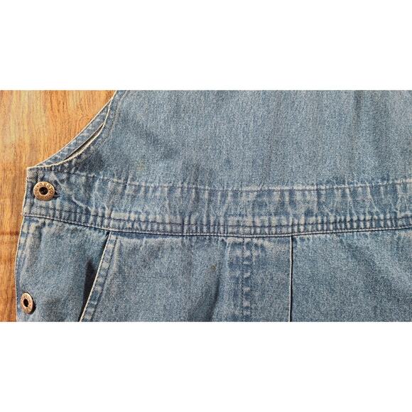 Vintage Agapo Bib Overalls Womens Med Crop Capri Embroidered Flag 4th July Y2K - Picture 8 of 11